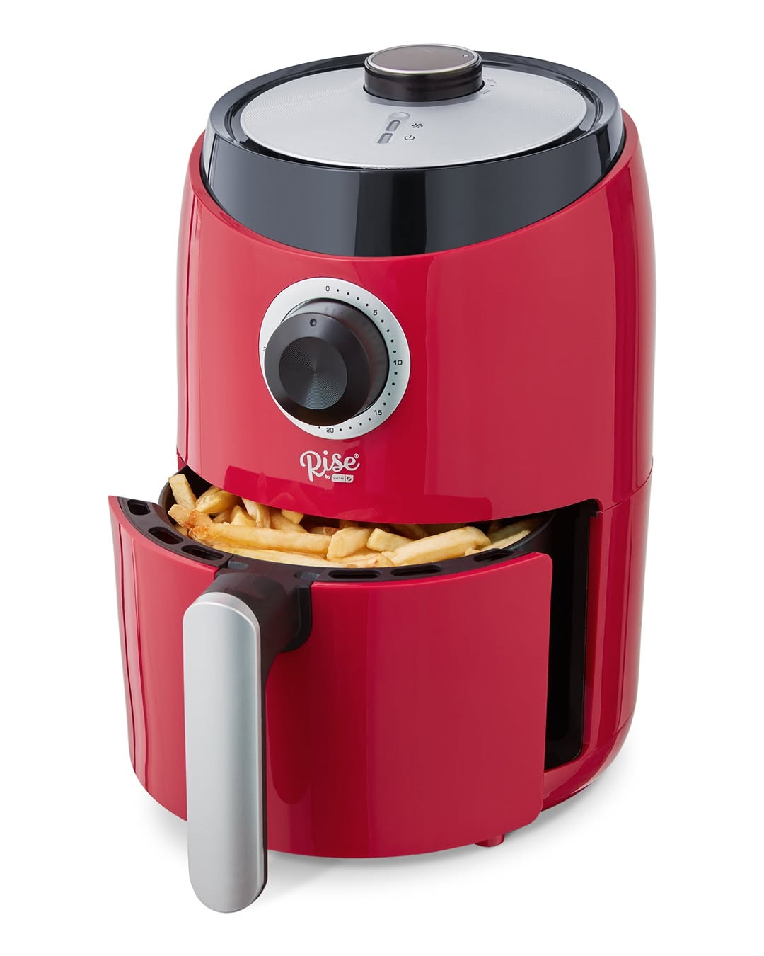 Rise By Dash Compact Air Fryer Oven With Temp Control Non-stick Basket, Recipes + Auto Shut Off, 2 Quart - Red - New - 1