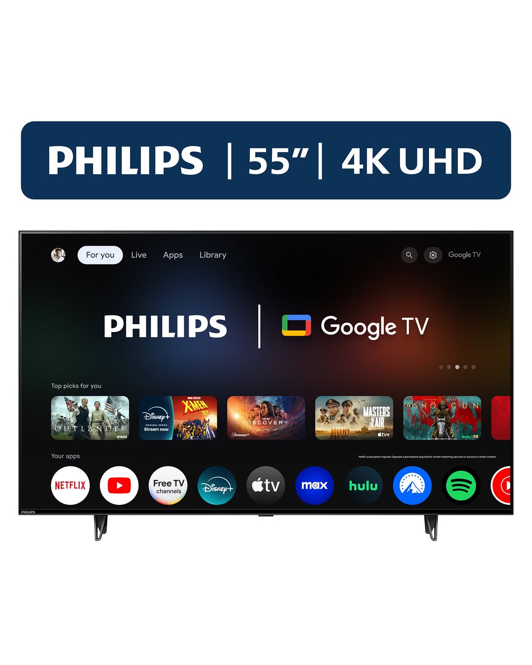 Philips 55" Class 4k Ultra Hd (2160p) Google Smart Led Tv (55pul7552/f7)