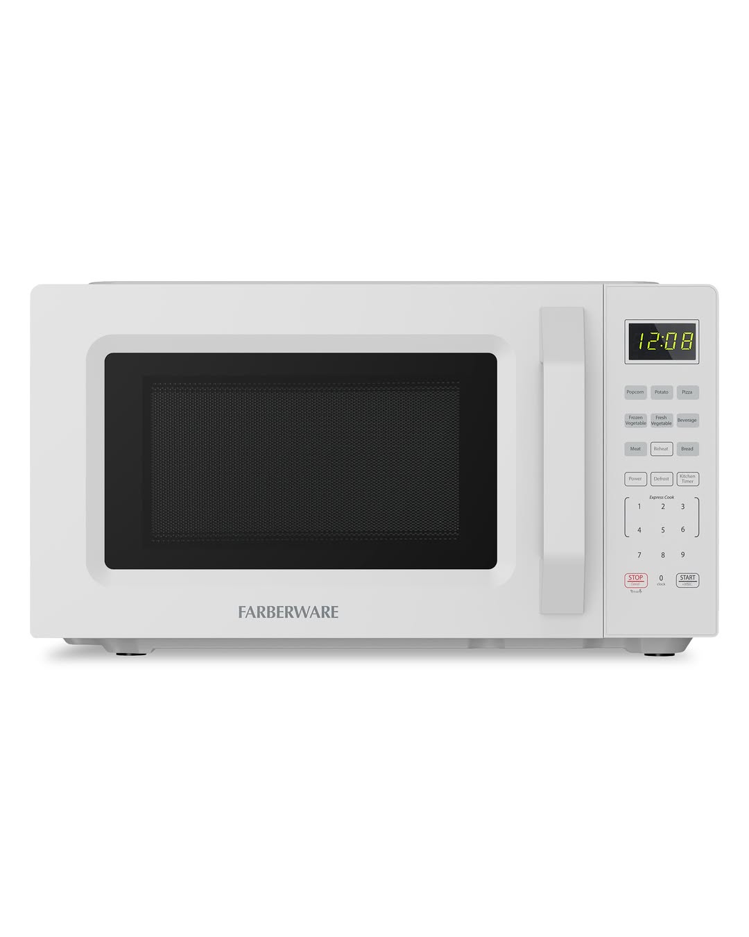 Farberware Countertop Microwave Oven, 0.7 Cu Ft, 700 W, Auto-cook Functions, White