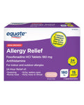 Equate Non-drowsy Allergy Relief Fexofenadine Hcl 180mg Caplets, 15 Count