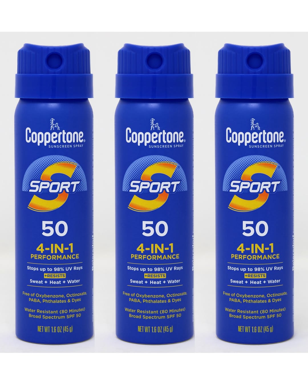 Coppertone Sport Spf 50 Cs Travel Spray, 1.6 Ounce (pack Of 3)