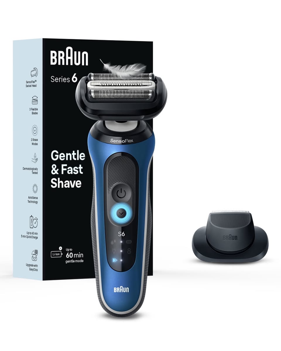 Braun Electric Shaver, Series 6 6120s With Precision Trimmer And Pouch