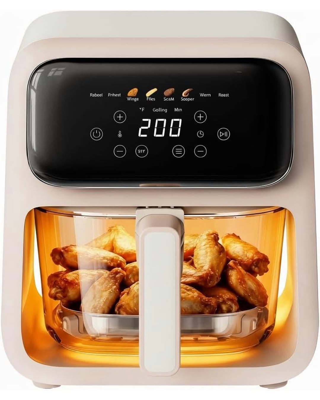 Space‑saving Clear‑view Glass Air Fryer, Non‑toxic Pfas‑free, Freezer‑safe & Dishwasher‑safe, Precise Time‑temperature C