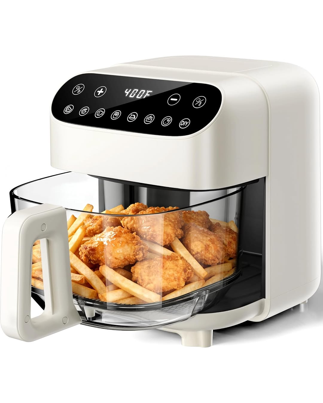 Free Village 4.5 Qt Air Fryer,1500w Portable Airfryer With Digital Touch Control 8 Cooking Presets And Visible Window,di