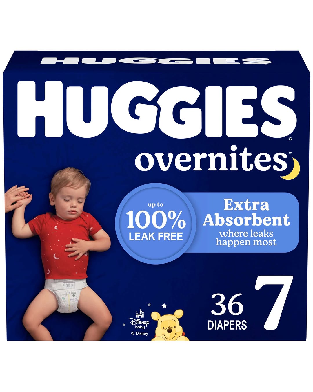 Huggies Overnites Nighttime Baby Diapers, Size 7 (41+ Lbs), 36 Count Select For More)
