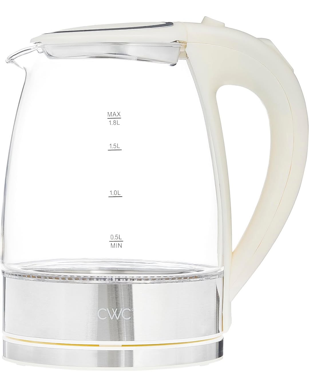 Electric Tea Kettle 1.8 L Cordless Hot Water Boiler 1200 W Rapid Boil Auto Shutoff Boil Dry Protection Bpa-free Cream